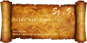 Szlávik Irma névjegykártya
